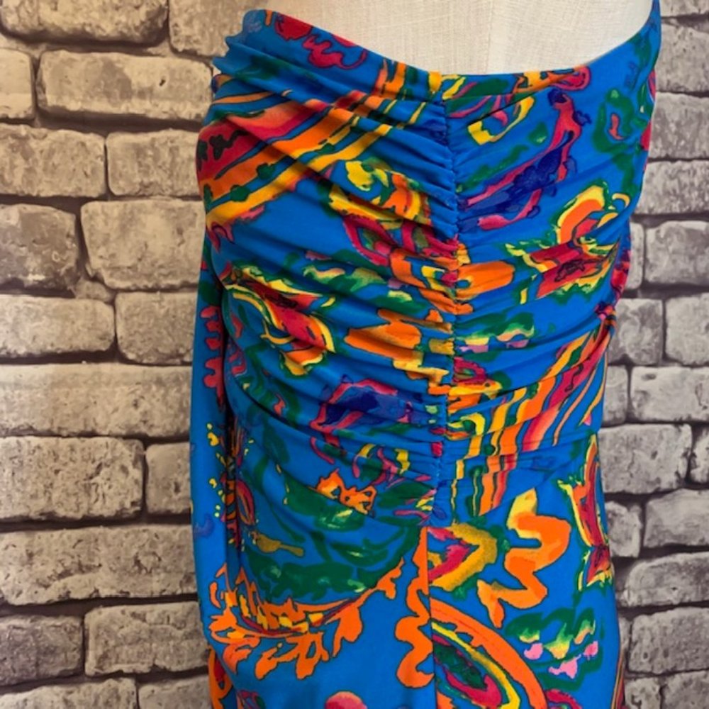 DONATED✨HPx2✨ Ralph Lauren One-Shoulder Multi-colored Dress Size 8 💙💗💛💚 - Picture 6 of 11